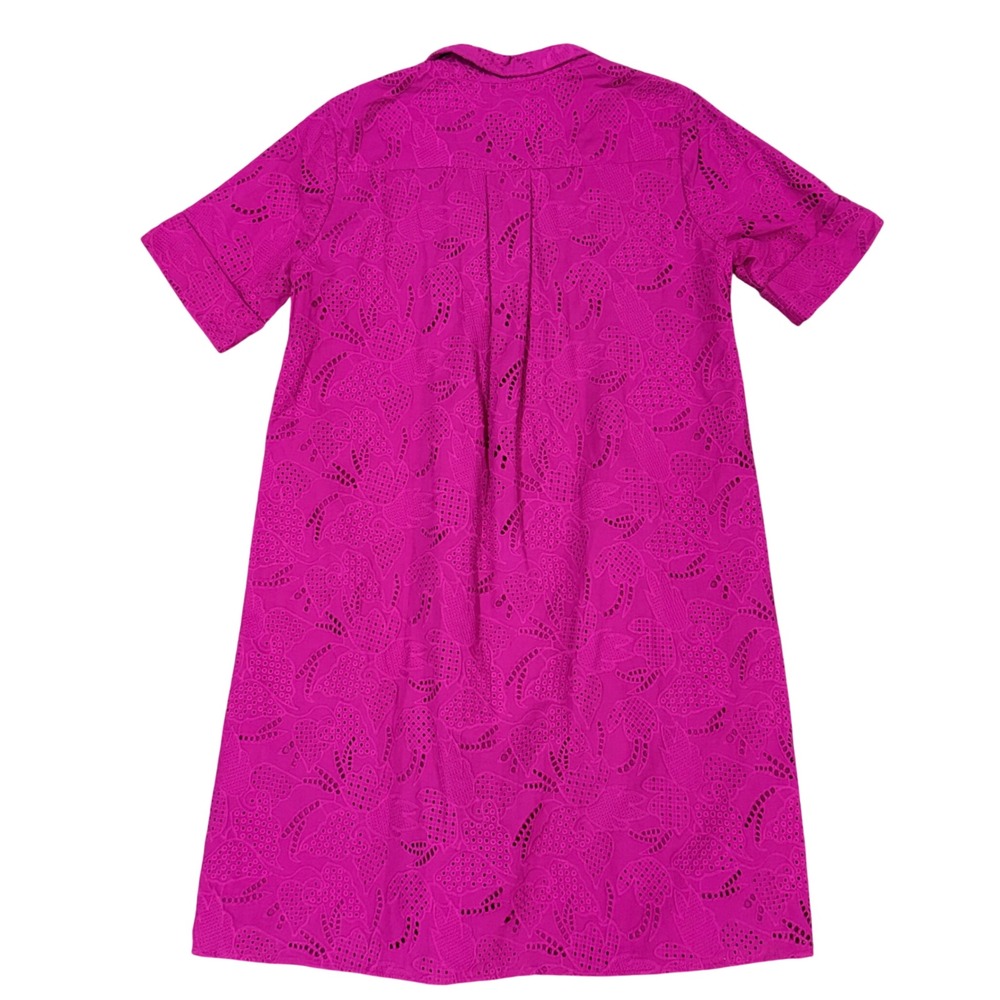 Chicos Raspberry Pink Eyelet Button Neck Shirt Dr… - image 6